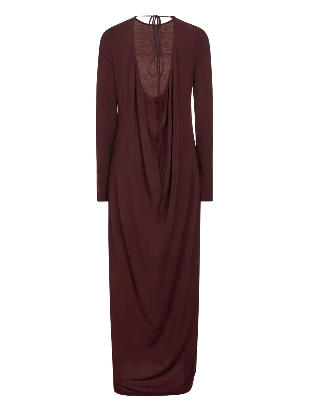 Uma Wang neck-tie maxi dress - Rood