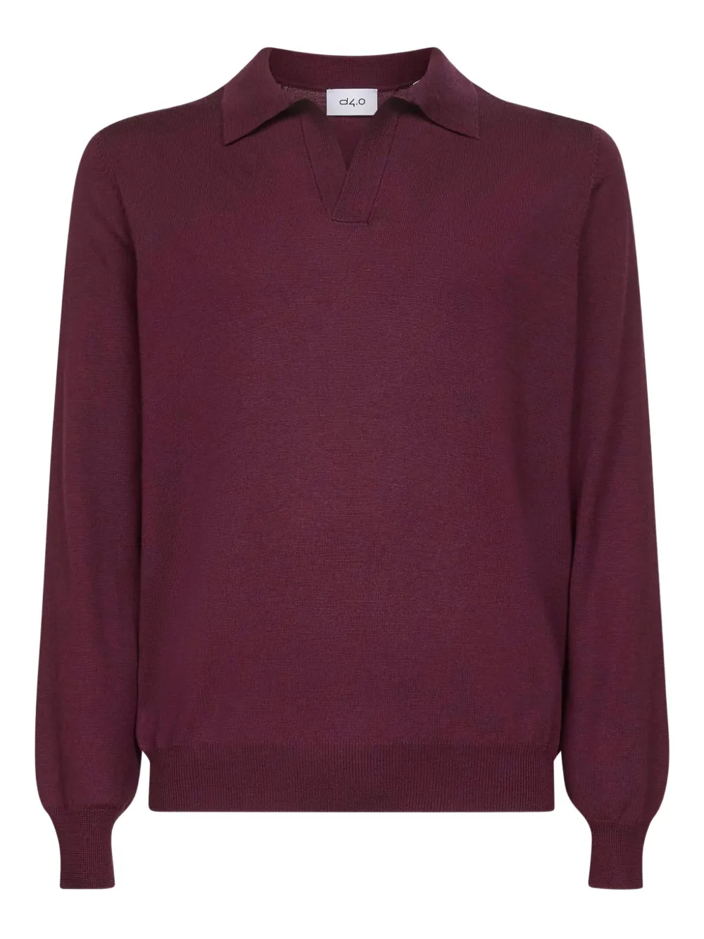 ribbed-cuff polo sweater
