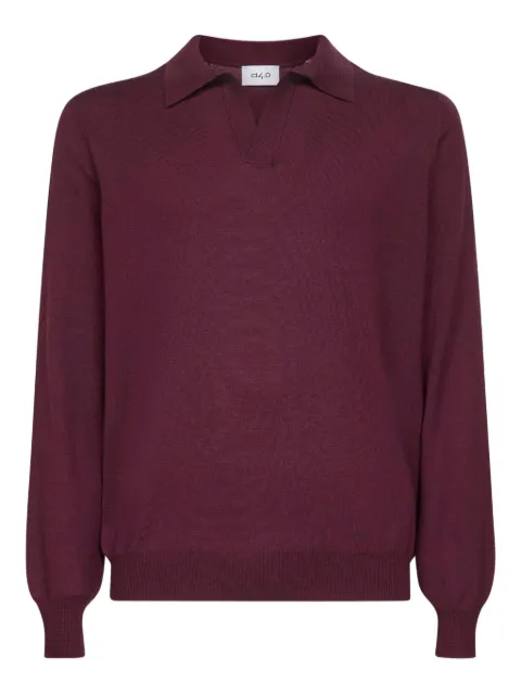 D4.0 ribbed-cuff polo sweater