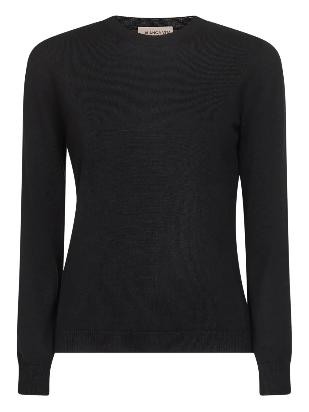 ribbed crew-neck sweater