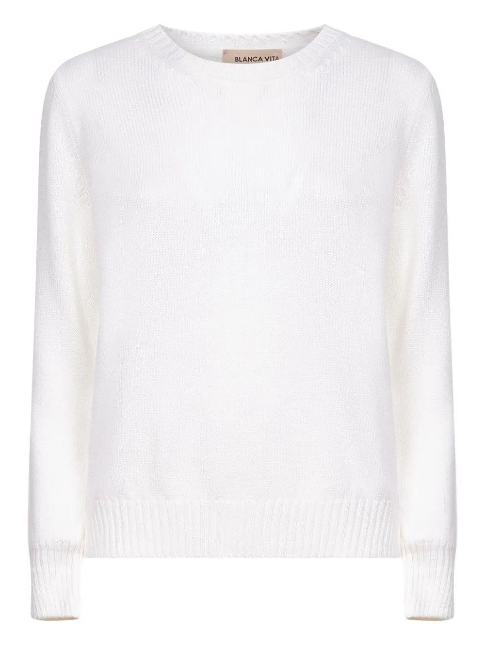 ribbed crew-neck sweater