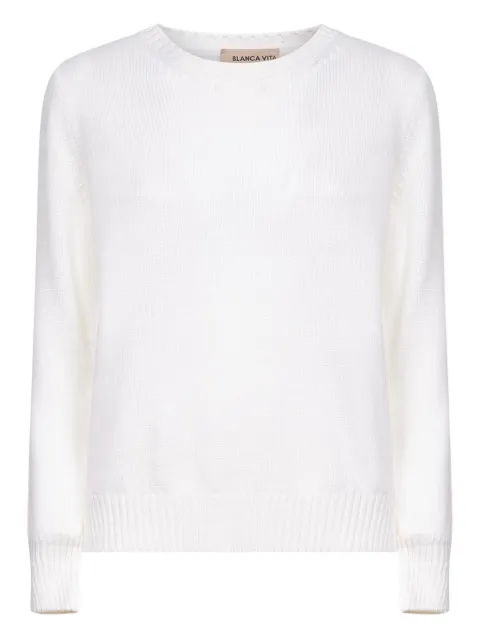 Blanca Vita ribbed crew-neck sweater