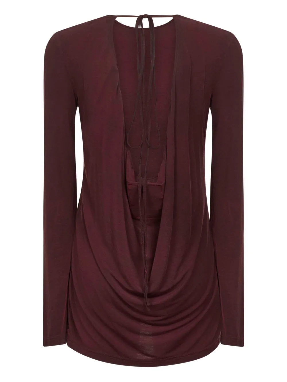 Uma Wang cowl-back long-sleeve top Rood