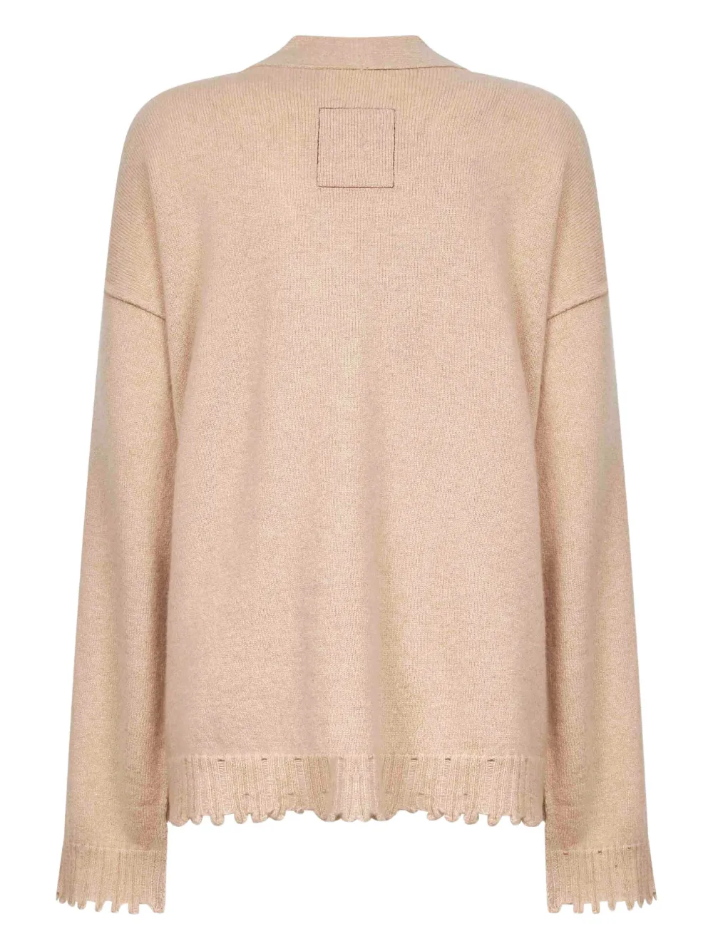 Uma Wang frayed-edge ribbed cardigan Beige