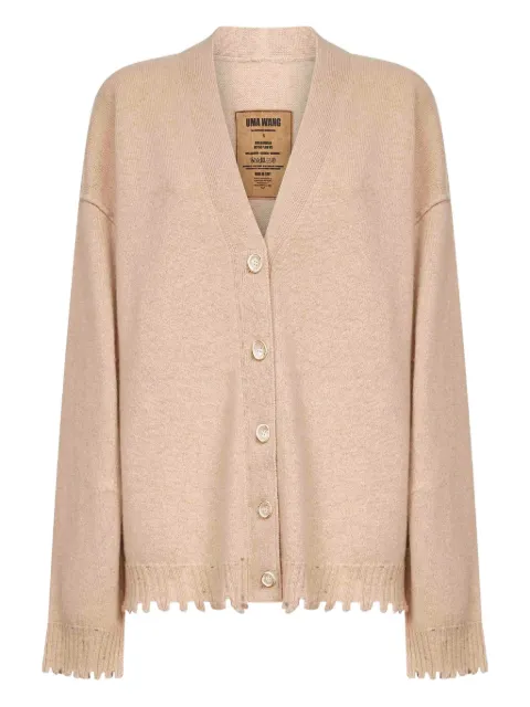 Uma Wang frayed-edge ribbed cardigan