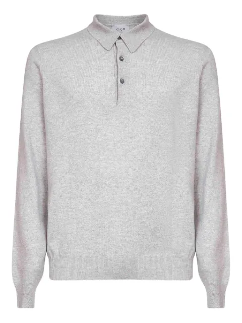 D4.0 three-button ribbed polo shirt