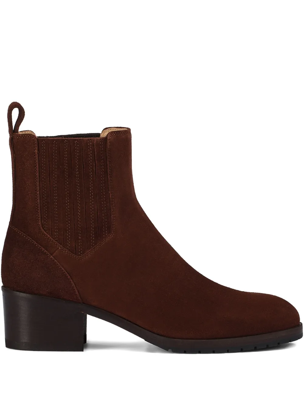 Doucal's Elastic-panel Suede Boots In Burgundy