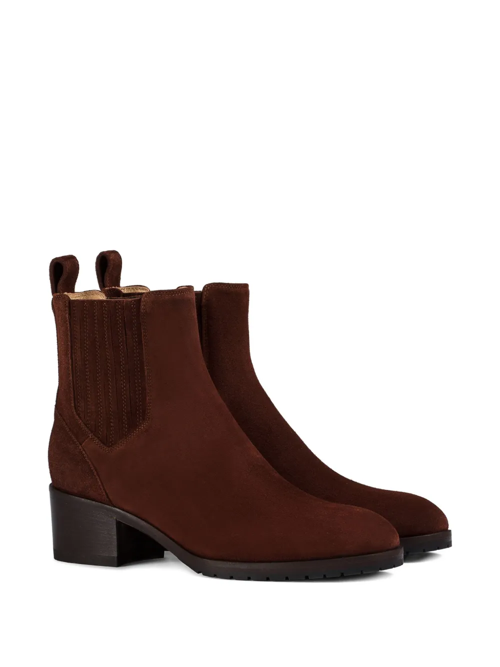 Doucal's Elastic-panel Suede Boots In Burgundy