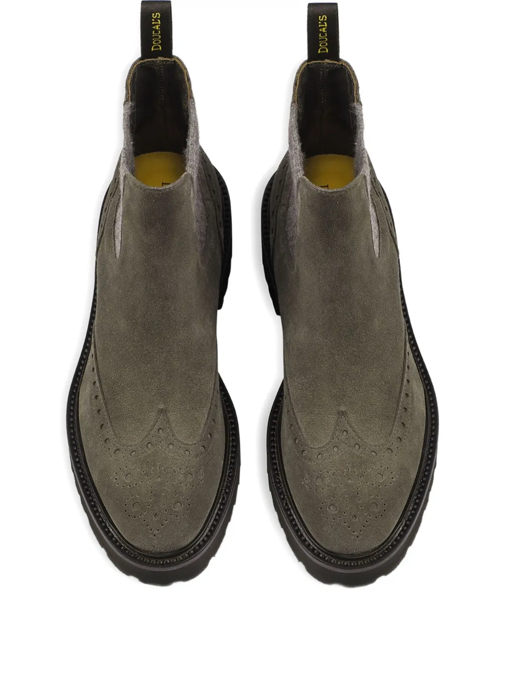 Doucal's suede brogue chelsea boots Brown