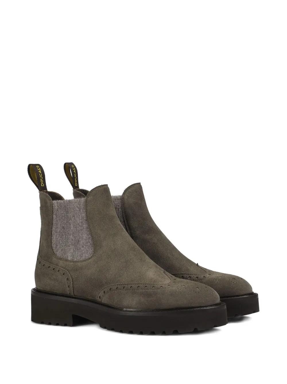 Doucal's suede brogue chelsea boots Brown
