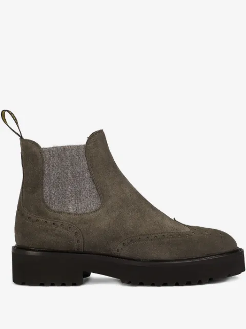 Doucal's suede brogue chelsea boots