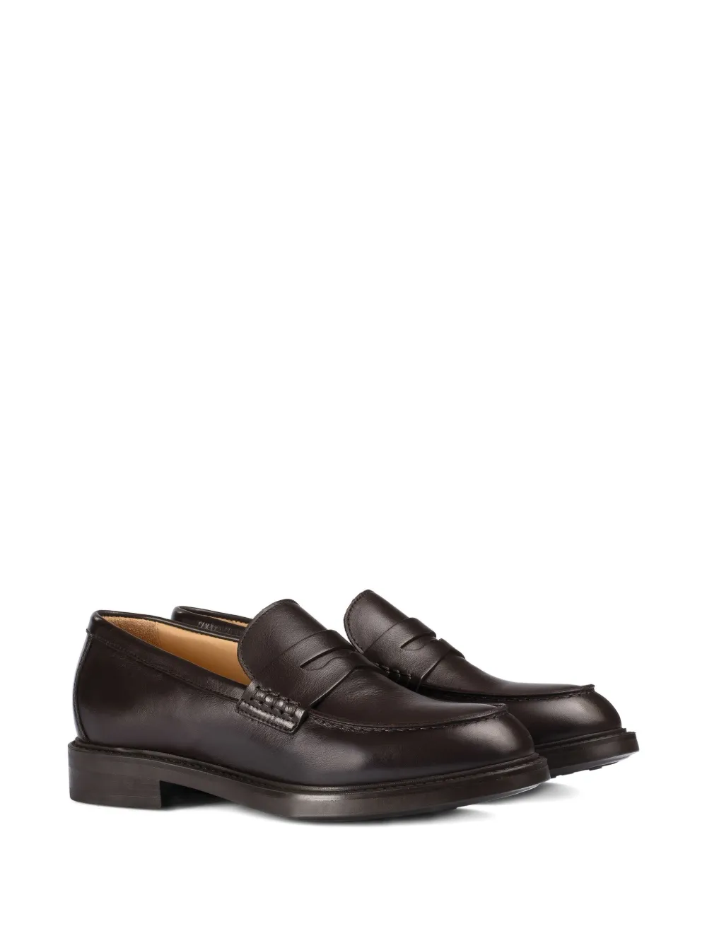 Doucal's penny-slot leather loafers - Bruin