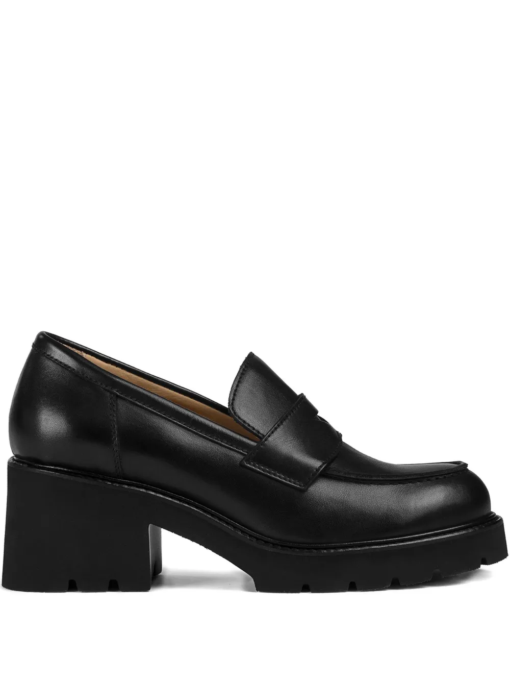 Doucal's Leather Heeled Loafers In Black