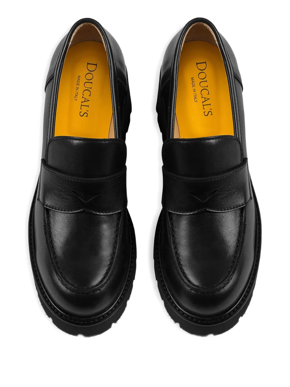 Doucal's Leren loafers met hak Zwart