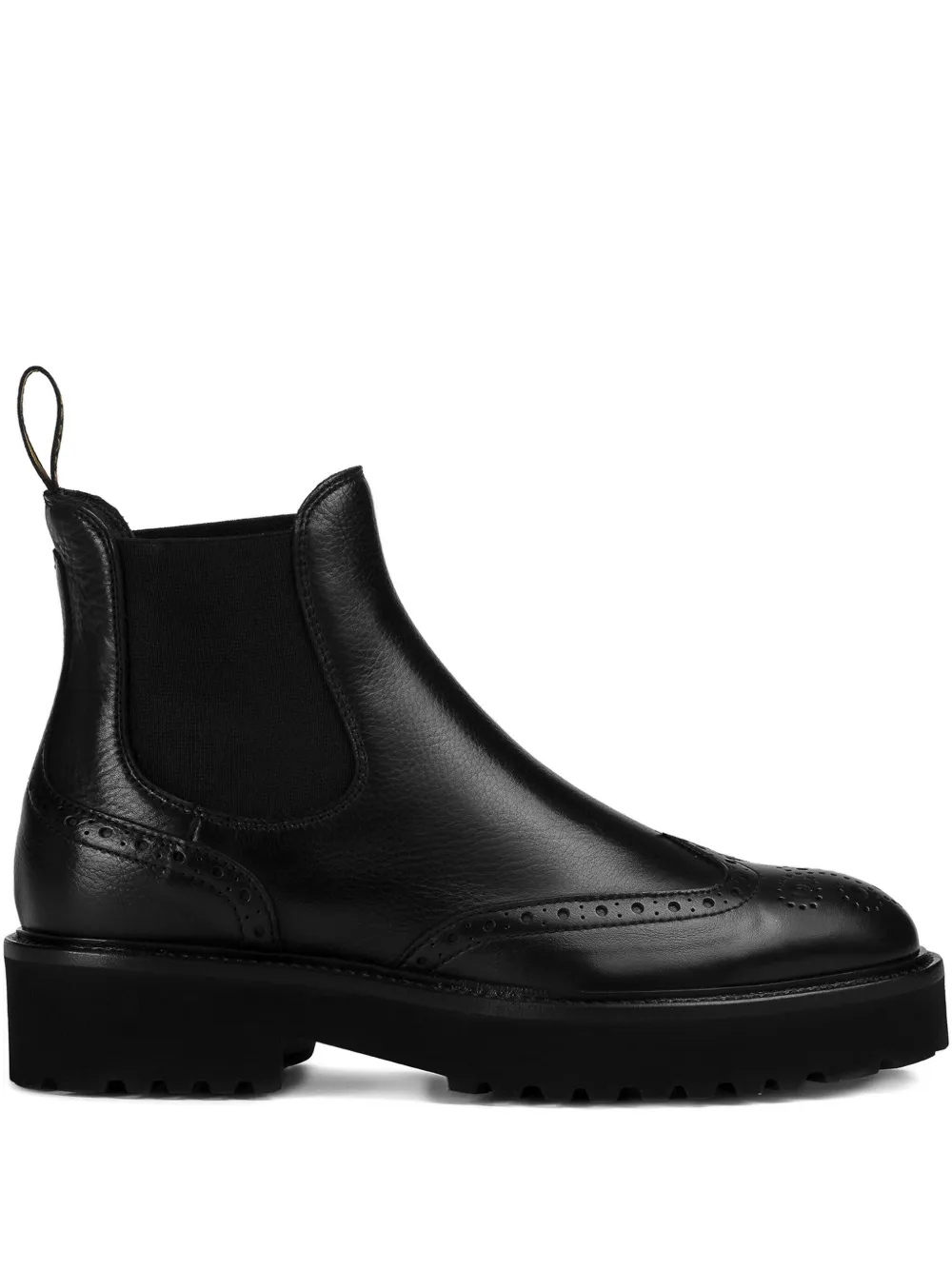 Doucal's Wingtip Chelsea leren laarzen Zwart