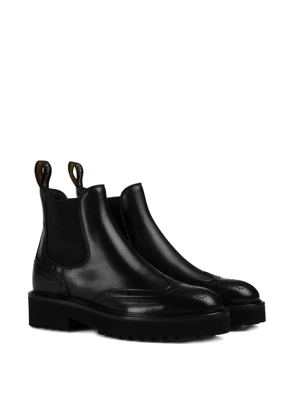 Doucal's Wingtip Chelsea leren laarzen Zwart