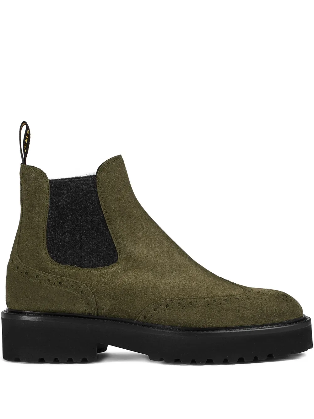 Doucal's brogue-detail Chelsea boots Green