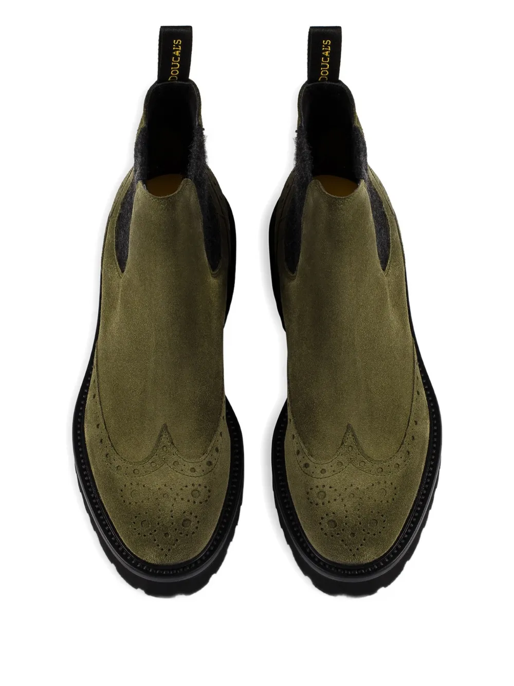 Doucal's brogue-detail Chelsea boots Green