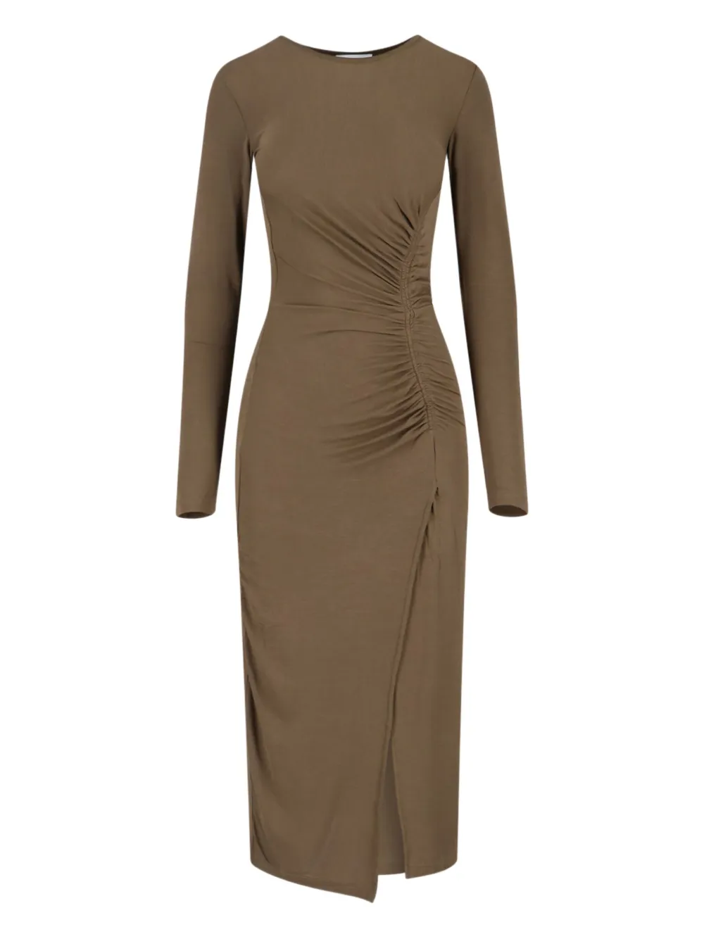 ISABEL MARANT side-ruched midi dress Groen