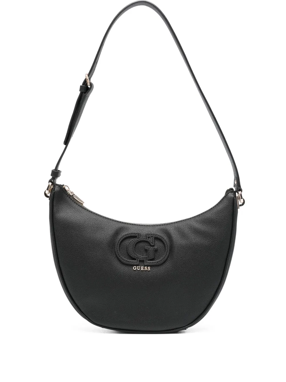 GUESS USA logo-plaque crescent shoulder bag | Black | Image 1