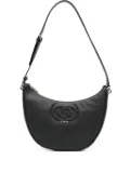 GUESS USA logo-plaque crescent shoulder bag - Black