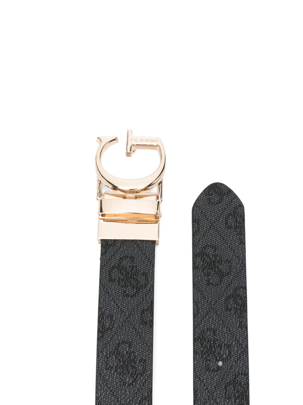 GUESS USA Leren riem met logoplakkaat - Zwart