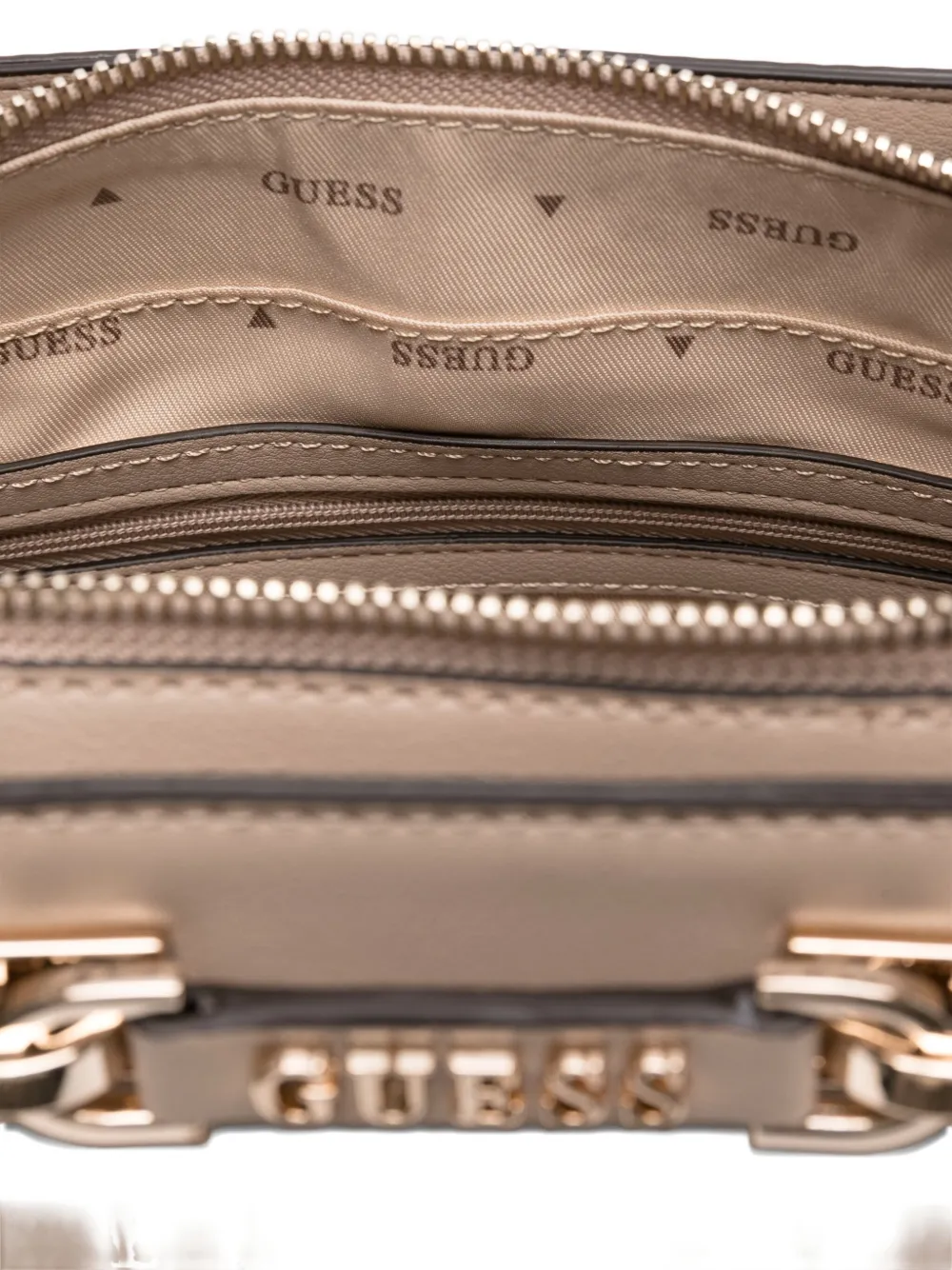 Guess Usa Double-handle Logo-plaque Tote Bag In Neutral