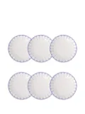 Villeroy & Boch scalloped-edge plate pack of six - Blue