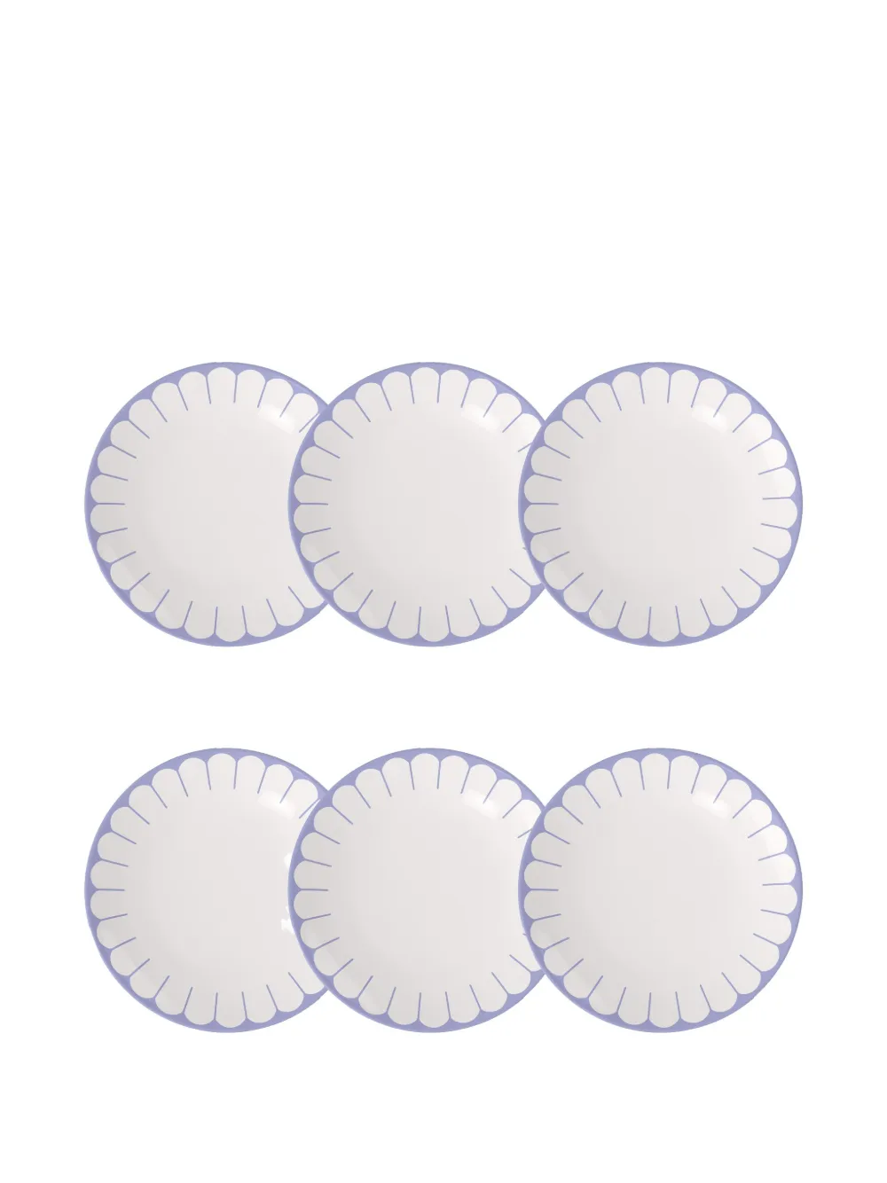 Villeroy & Boch Scalloped-edge Plate Set In Blue