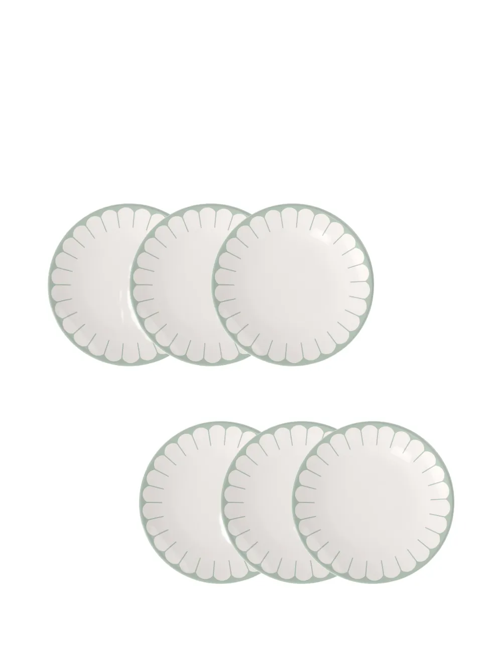 Villeroy & Boch scalloped-edge plate set - Verde