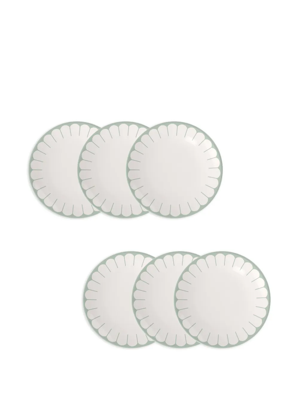 Villeroy & Boch scalloped-edge plate set | Green | Image 1