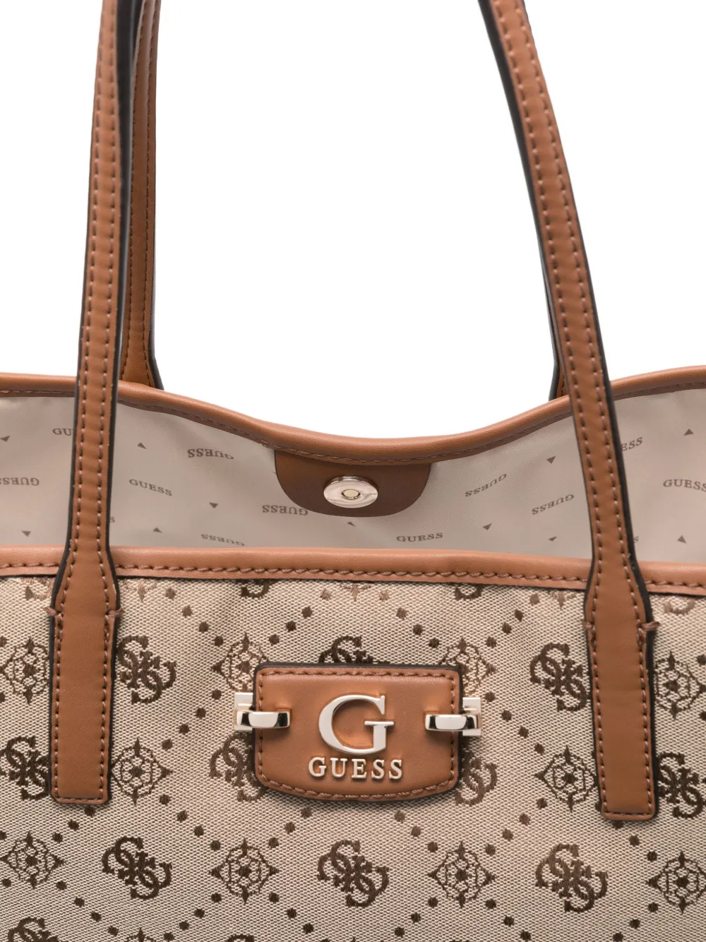 GUESS USA Shopper met logoplakkaat Beige