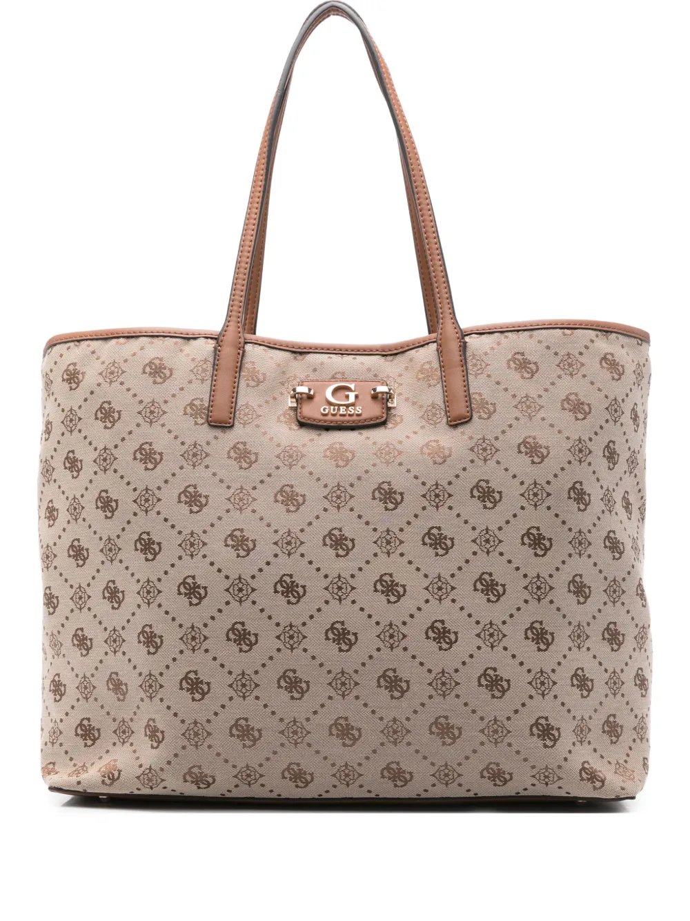GUESS USA Shopper met logoplakkaat Beige