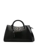 GUESS USA logo-plaque snakeskin tote bag - Black