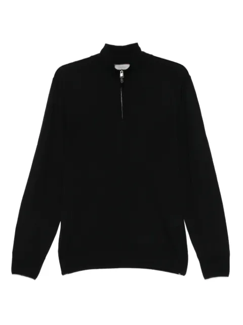 Canali high-neck zip-front sweater