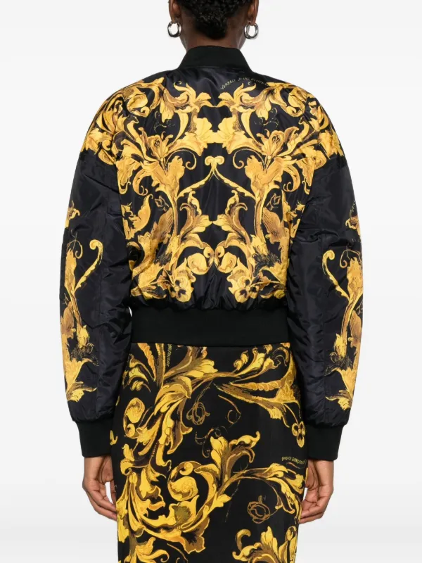 Versace Jeans Couture baroque-print Bomber Jacket Black