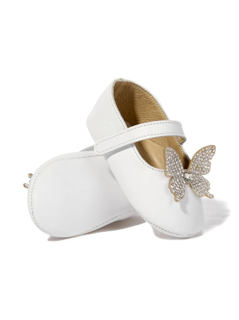 BabyWalker butterfly-embellished ballerina shoes White