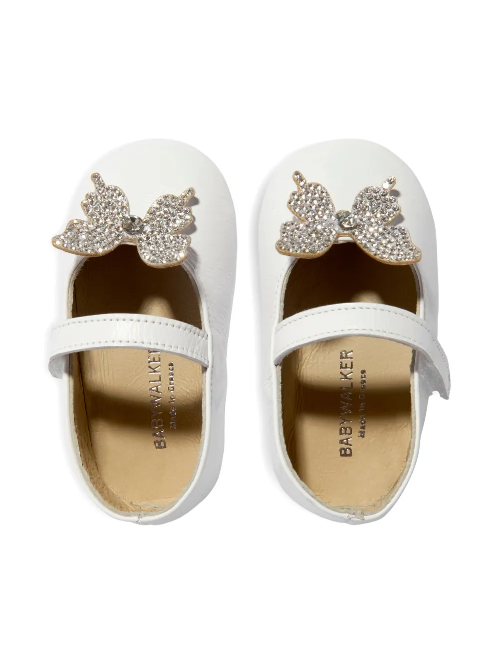 BabyWalker butterfly-embellished ballerina shoes White