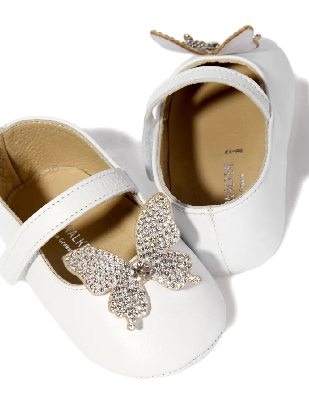 BabyWalker butterfly-embellished ballerina shoes White