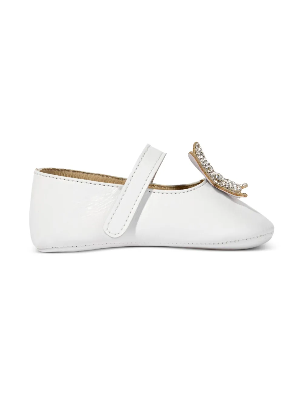 BabyWalker butterfly-embellished ballerina shoes White