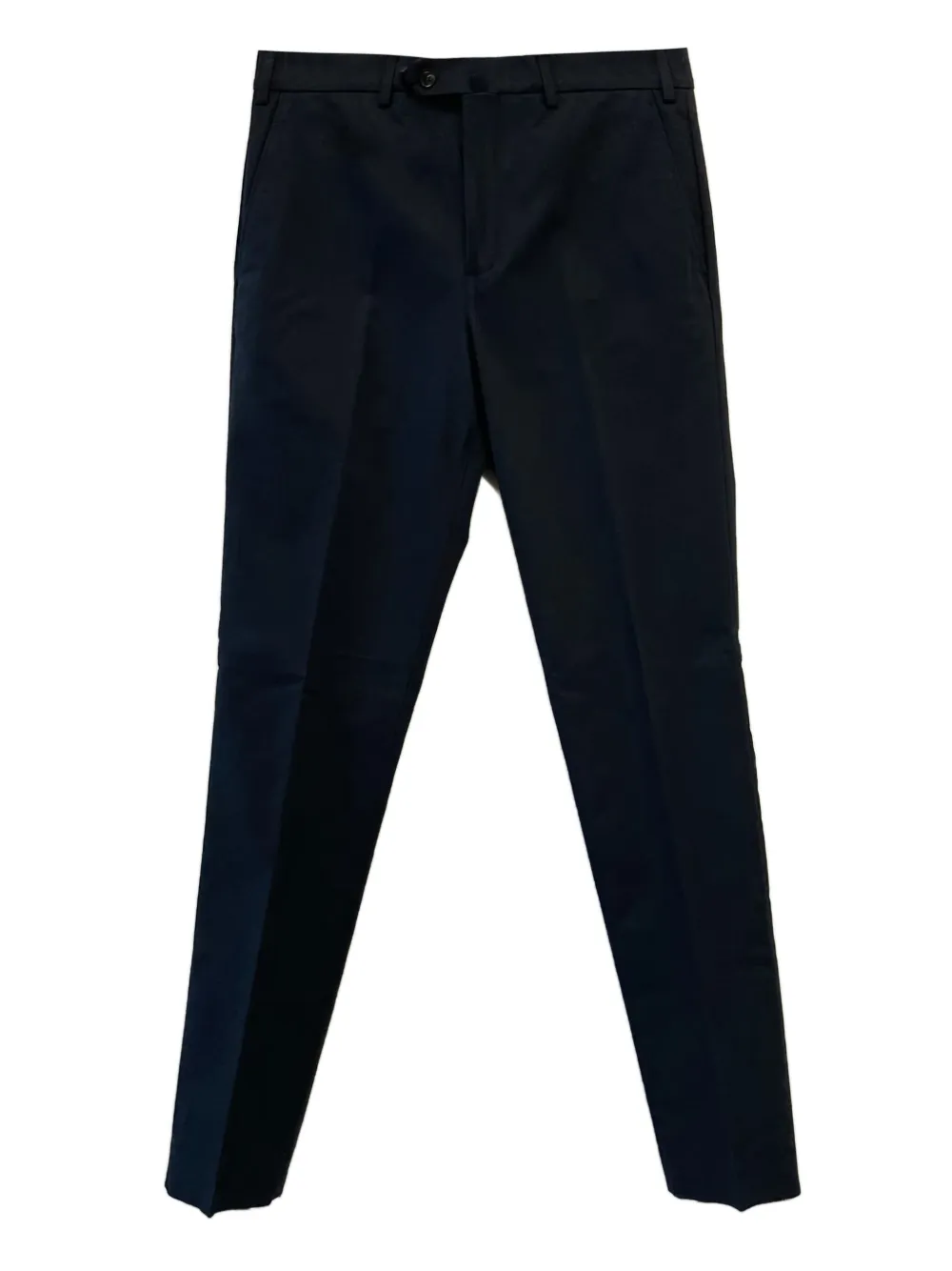 buttoned-waist straight-leg trousers