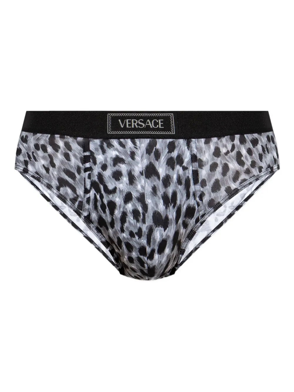 Versace leopard-print waistband briefs - グレー Versace leopard-print waistband briefs - グレー