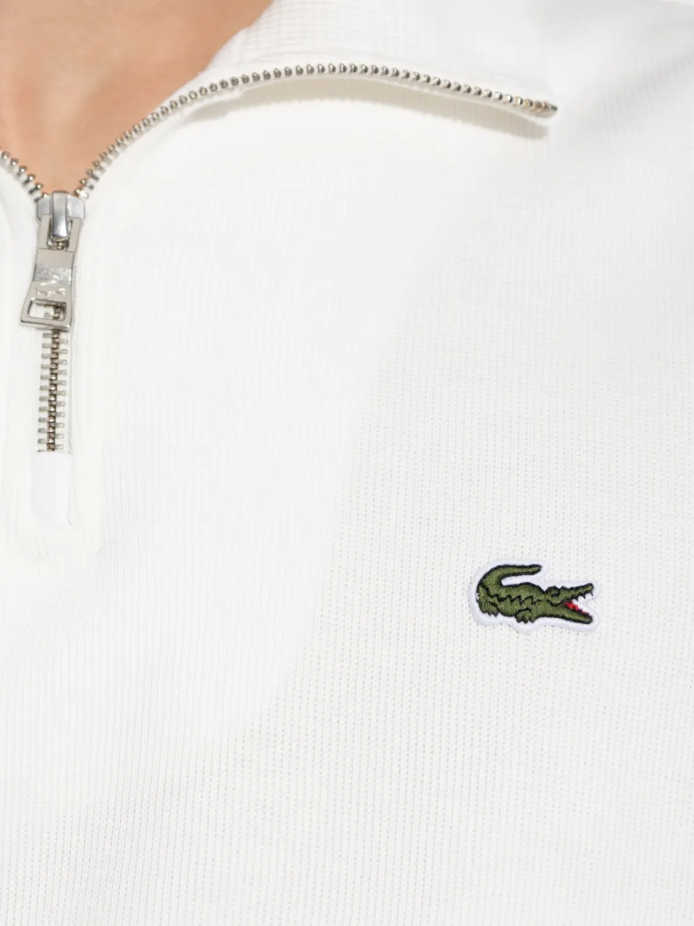 Lacoste half-zip embroidered sweatshirt Wit