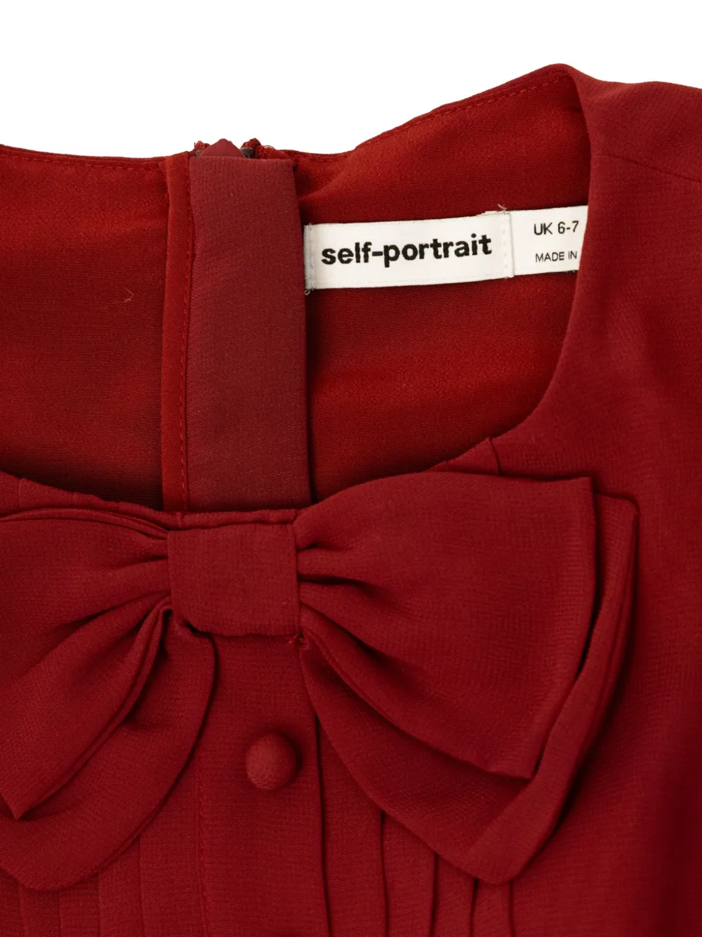 Self-Portrait Kids Jurk met strikdetail Rood