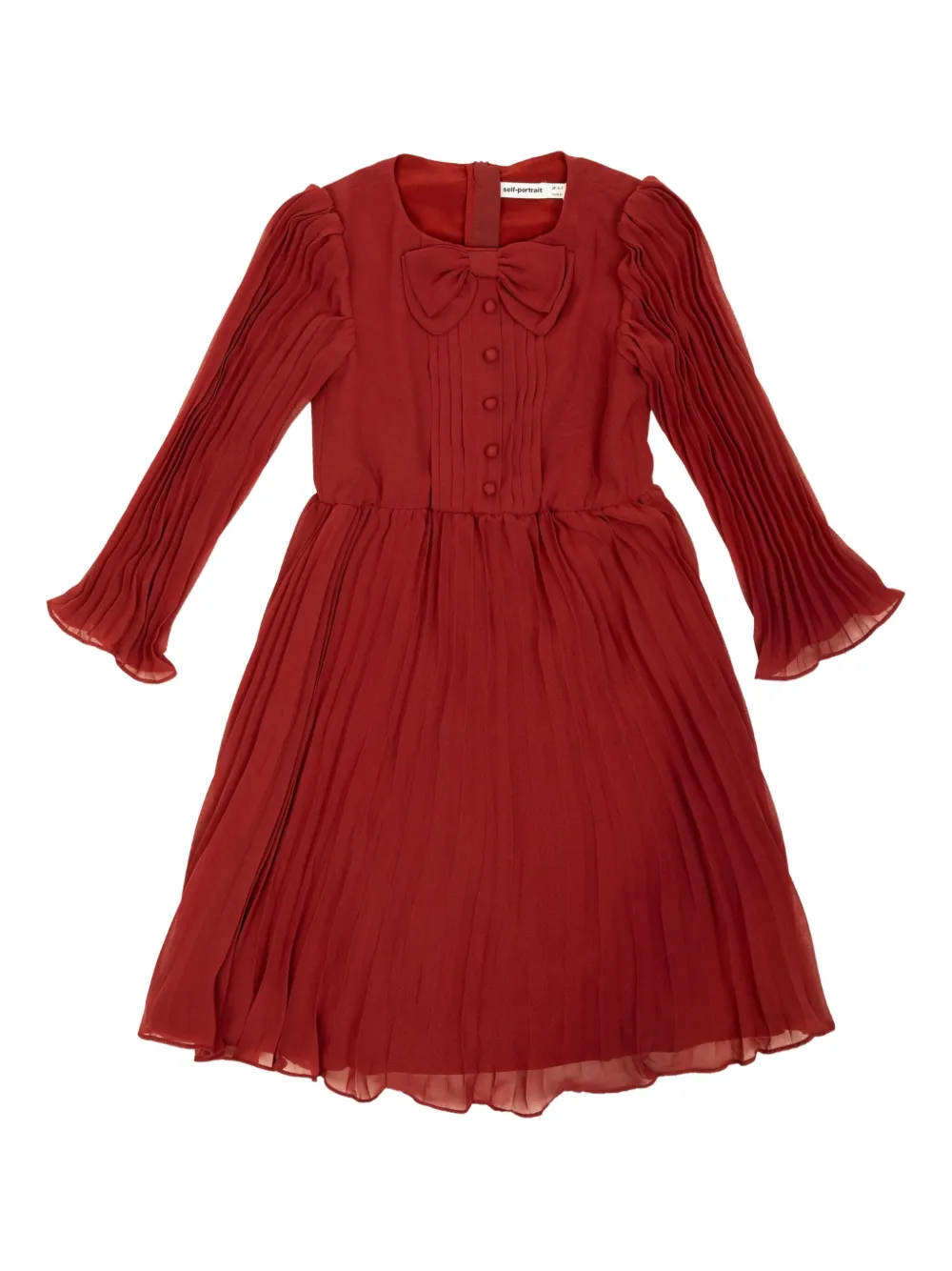 Self-Portrait Kids Jurk met strikdetail Rood
