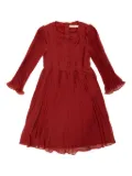 Self-Portrait Kids bow-detail pleated dress - Red