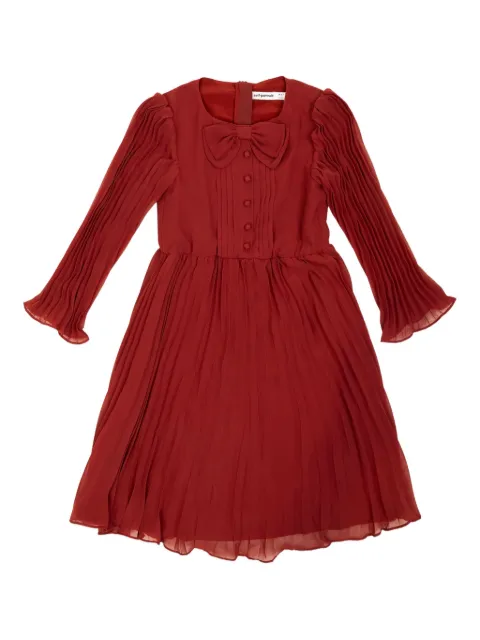 Self-Portrait Kids bow-detail pleated dress