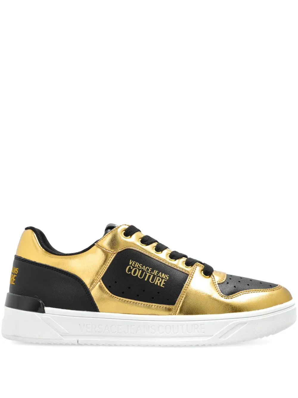 Versace Jeans Couture Sneakers met metallic vlak Goud