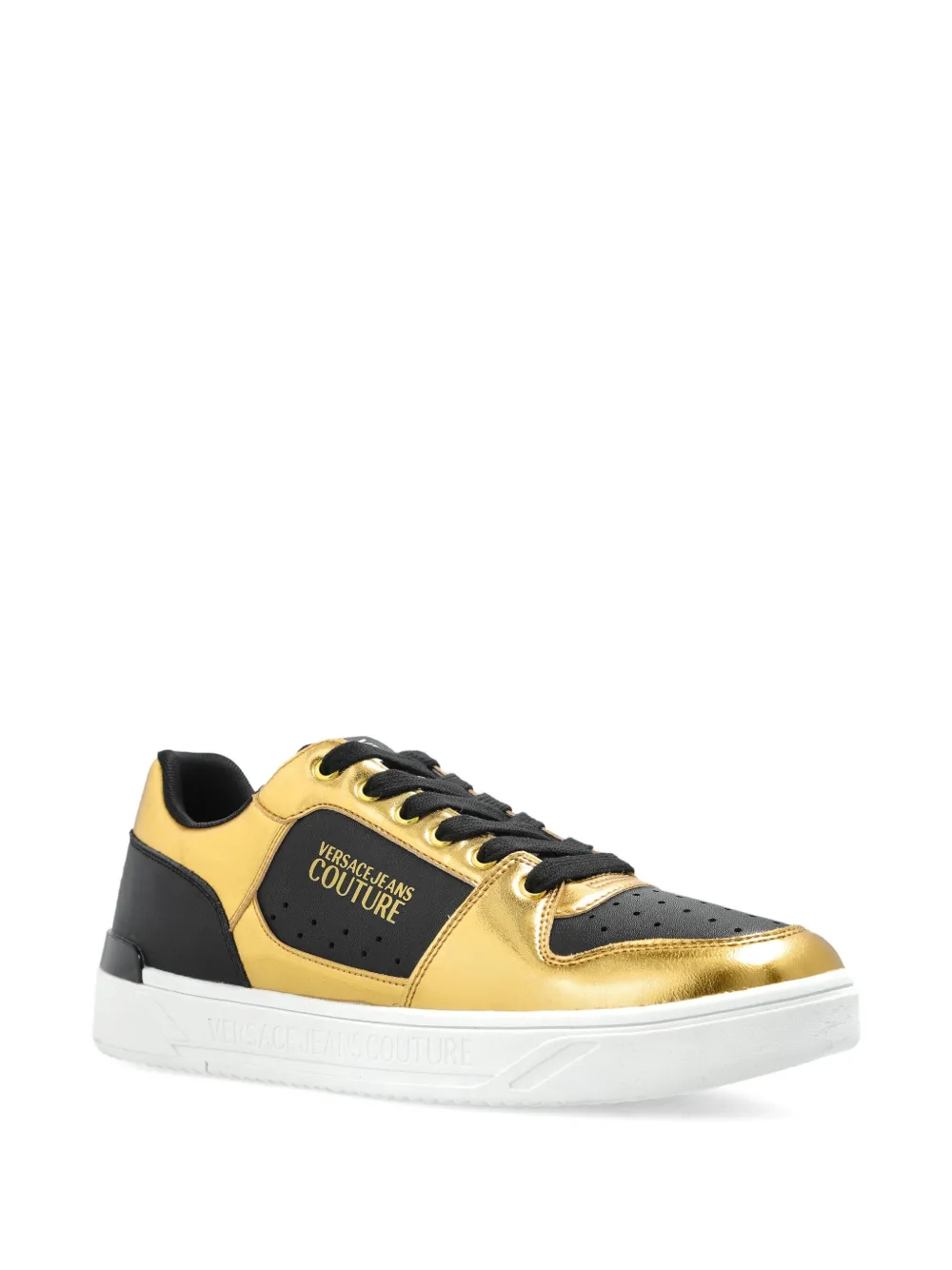 Versace Jeans Couture metallic-panel sneakers Gold