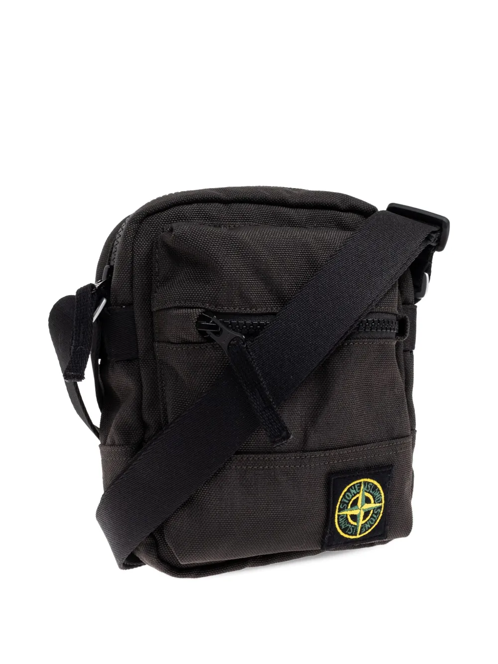 Stone Island logo-patch messenger bag Grijs